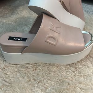 DKNY platform slip on sandals